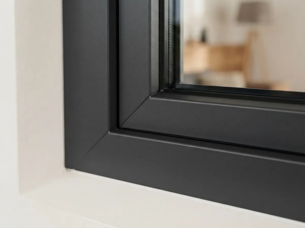 Kut PVC prozora u antracit sivoj boji GEALAN-acrylcolor®